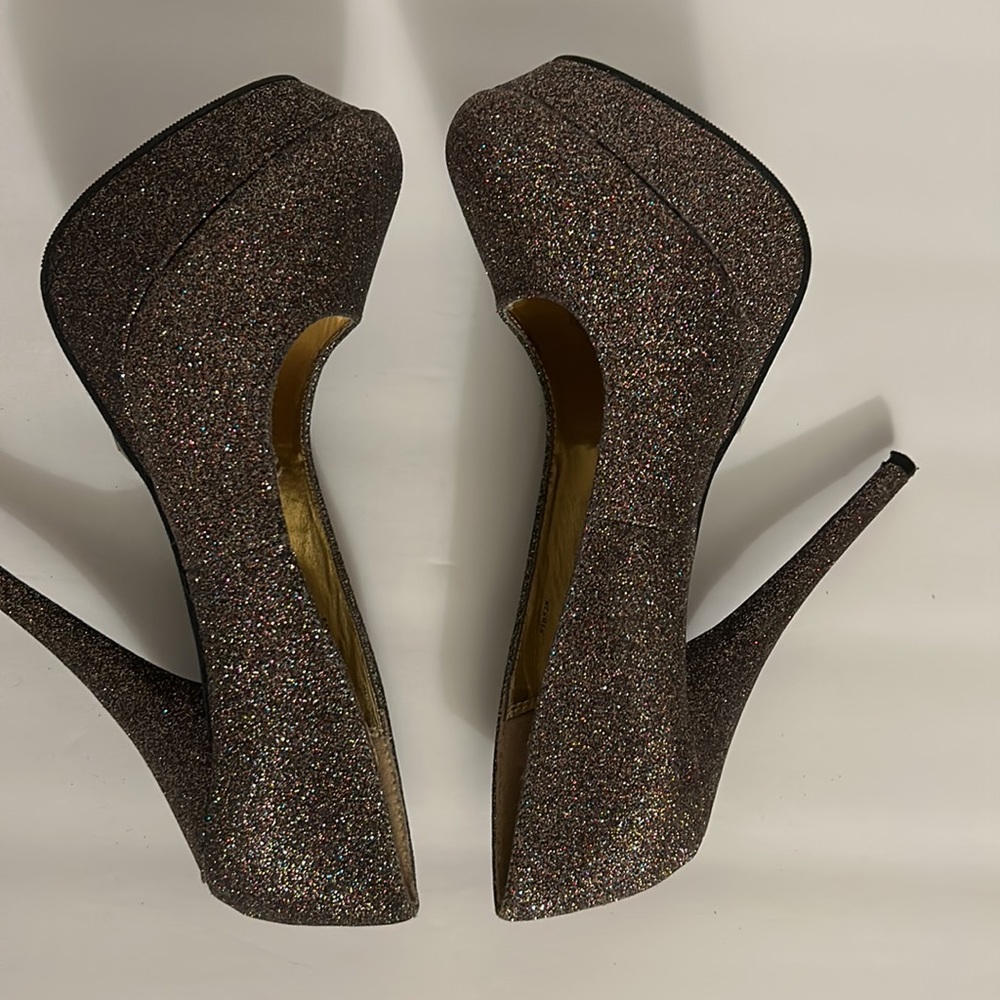 Charlotte Russe Multi Color Glitter Heels Size 7 Women